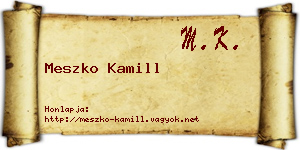 Meszko Kamill névjegykártya
